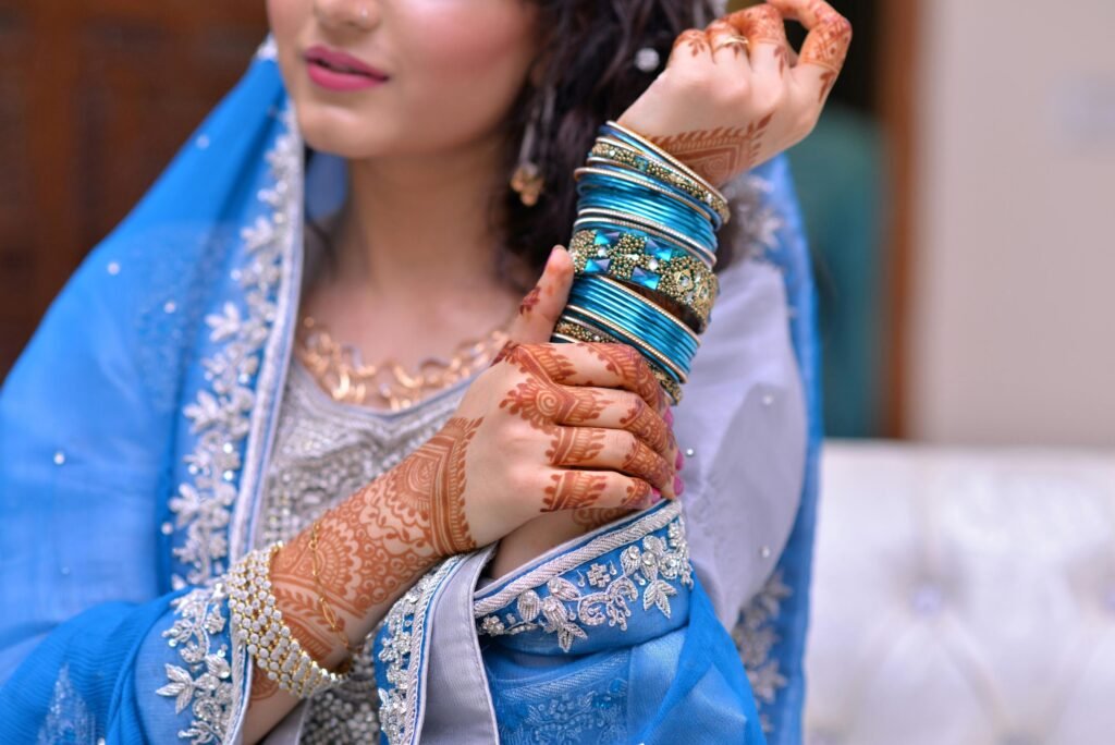 Lady in Blue Lehenga